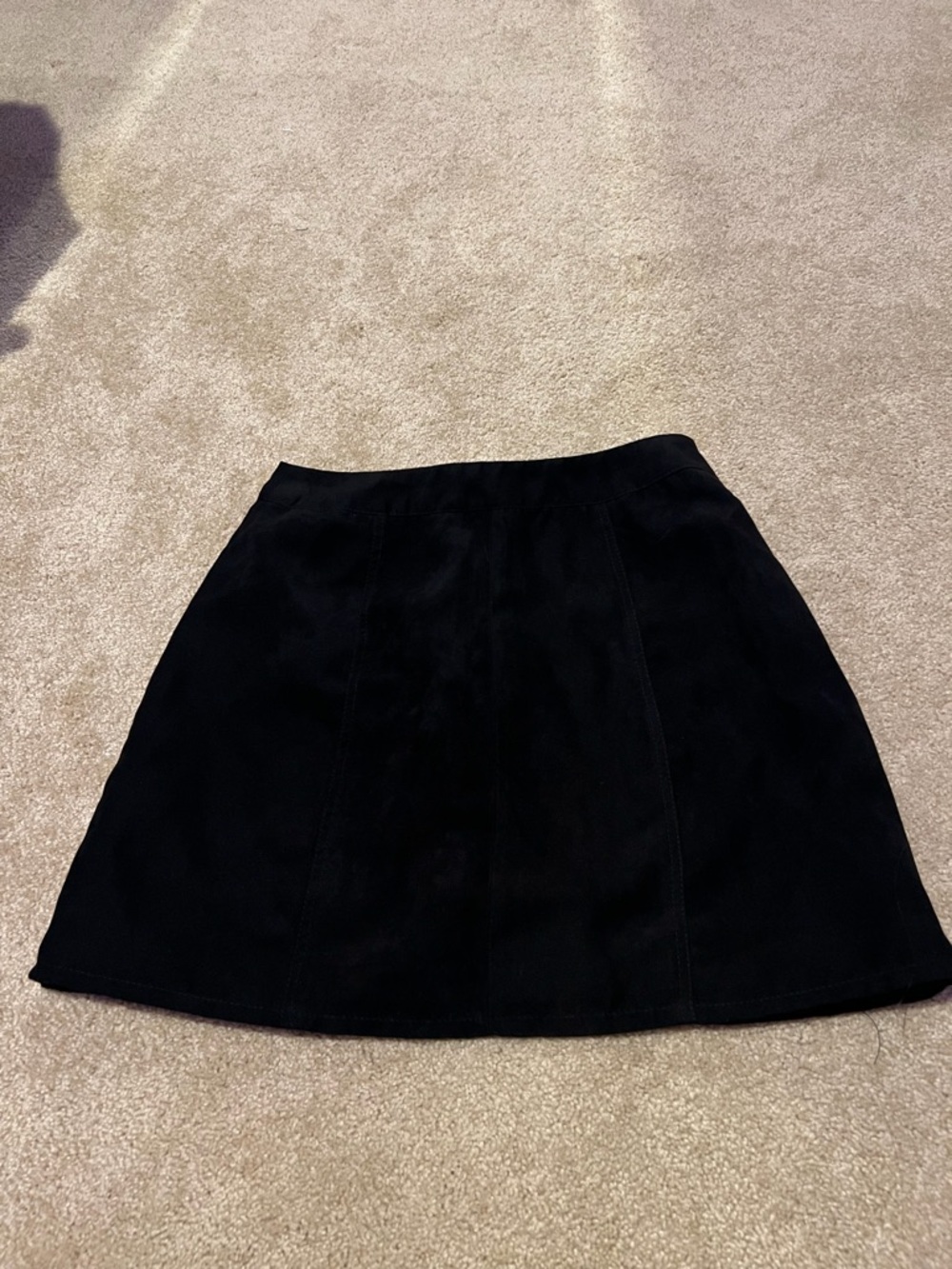 H&M Suede Black A-Line Mini Skirt